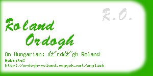 roland ordogh business card
